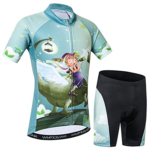 Cycling Jersey Shorts Set Padded Kids Bicycle Top Suit Children Bike MTB Shirt Boy Girl Mountain Road Clothing Short Racing Riding Cycle Summer Uniform Kits Outfits Tights XL