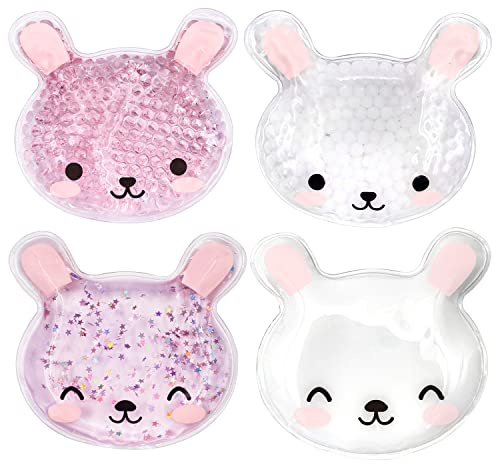 Sacs à glace pour enfants, sac froid pour les chocs et les ecchymoses, réutilisable pour enfants, premiers soins, Kids Cute Lunch Ice Pack, Breastfeeding, Wisdom Teeth(4 pièces / 10 x 9 cm)