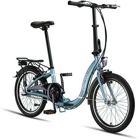 PACTO Seven Klapprad 20 Zoll mit Schnelles Faltsystem (10 Sek), Aluminiumrahmen, Leichtgewicht (14KG), Nexus 3 Gänge, 2 Handbremsen und LED-Licht