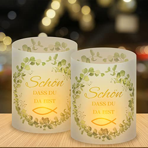 12 Windlicht Fisch Tischdeko, Deko Kommunion Taufe Konfirmation Firmung Christliche, Taufdeko Erstkommunion Deko Junge Mädchen, Kommunion Geschenke, Konfirmationsgeschenke