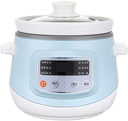 Marmite électrique, mijoteuse électrique 1,2 L avec doublure en céramique, cuisinière électrique intelligente domestique, multicuiseur avec fonction de réservation et 6 réglages de