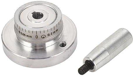 Drehmaschine Handrad, 58mm Aluminiumlegierung Handrad mit Kurbel, Zerlegen Langlebige Handrad Werkzeugmaschinen Handrad Maschinenzubehör 0–2 Mm Skala CJ18A 0618 für Fräsmaschine Schleifmaschine