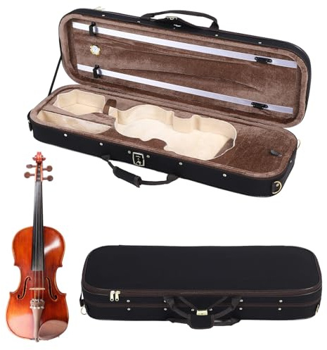 Étui de Rangement pour Violon 4/4 à Coque Rigide avec Hygromètre, Excellente Protection, Conception Portable, Matériau Réfléchissant pour une Marche Nocturne Plus Sûre