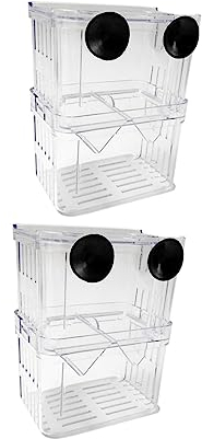 FOMIYES 2stücke Acrylic Fischzuchtbox Doppellagige Aufzuchtbehälter Für Fische Für Aufzucht Von Babyfischen Und Garnelen Installieren Mit Saugnäpfen Langlebig Und Sicher