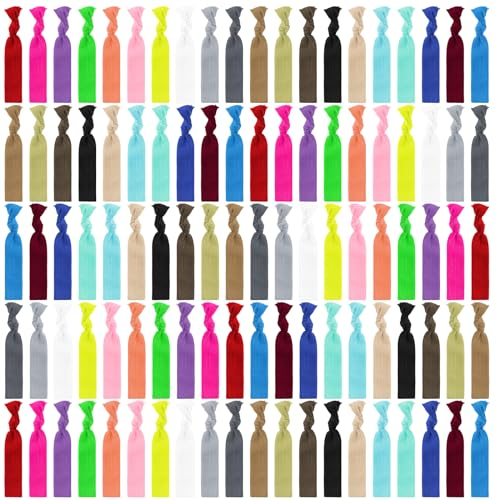 100 Stück Flache Haargummis Keine Falten Elastische Band Geknoteter Zopfgummi Pferdeschwanz Kein Bruch Elastische Haargummi Armband für Damen Mädchen Elastische Band Stirnbänder Armbänder Selber