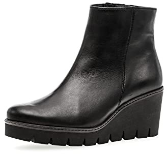 Gabor Bottines à talon compensé pour femme, Best Fitting, Noir 27., 38.5 EU