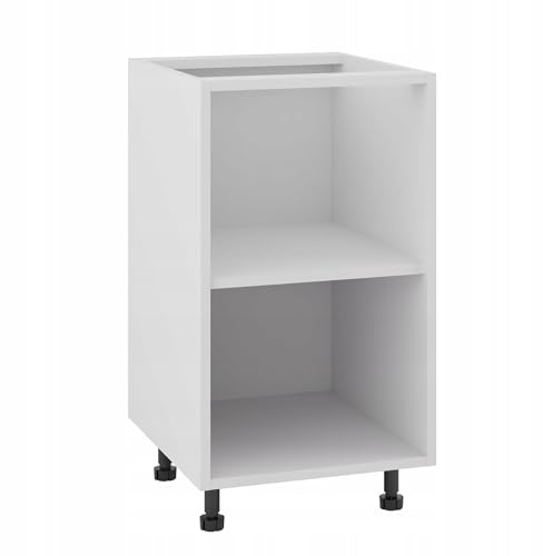 Laclar Unterschrank 45/82 mit Zubehör - modulare Küche - verstellbare Füße - Soft-Close - 18 mm Möbelplatte - einfach zu montieren - ideal für Küchen - Weiß