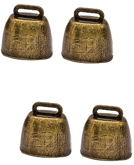 Mikinona 4 Pz rumorista di campanacci bomboniera da festa rumorosa gioco sportivo campanacci delle mucche natalizi Pubblicità calcio campanelli con manico campane di chiamata quadrate