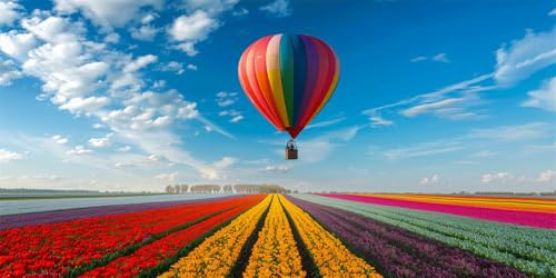 Large Paint by Numbers for Adults Hot Air Balloon Paint by Numbers Kits Garden Paint by Numbers for Adults Beginner, DIY Painting with Paintbrushes Acrylic Pigment, Hobbies for Adults Crafts 70x140cm