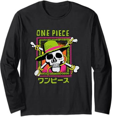 Chapeau de paille One Piece Skull & Crossbones Logo Pirates Kanji Manche Longue