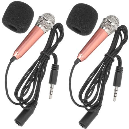 Vaguelly 2stücke Mini Mikrofon Tragbares Handheld Mikrofon Für Gesang Kompatibel Mit Laptop Und Smartphone Leicht Und Handlich Für Aufnahmen Und Karaoke