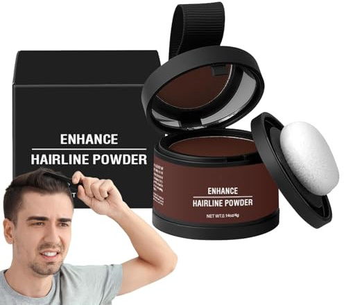 Krmoau Polvo para el cabello para mujeres, Polvo de raíz para el cabello | Polvo para retoque de raíces, aplicador incluido,Corrector gris resistente al agua de larga duración para aumentar el volumen