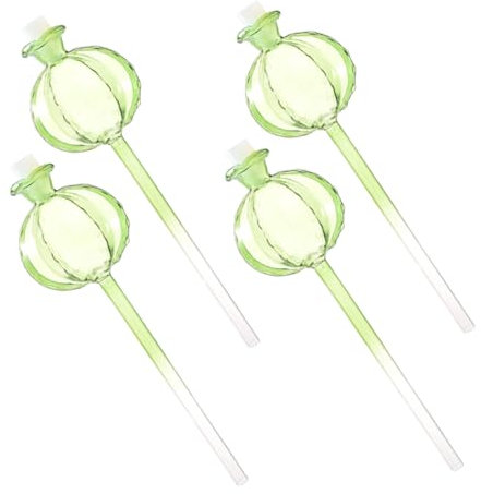 BESTonZON Tuteurs D'arrosage Automatique en Verre Forme Cactus 4 Pièces pour Plantes en Pot Jardin Intérieur Système D'irrigation Goutte à Goutte Pratique Et Décoratif