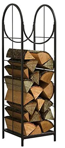 Étagère de rangement en fer robuste pour bois de chauffage intérieur/extérieur - Solution de rangement pour bois de chauffage - Solution de rangement pour la maison et le jardin