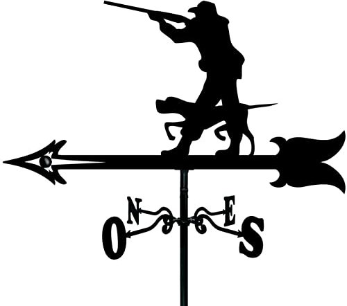 Veletas de viento, cazador de jardín al aire libre, metal, vintage, indicadores de dirección del viento, soporte de metal, veleta