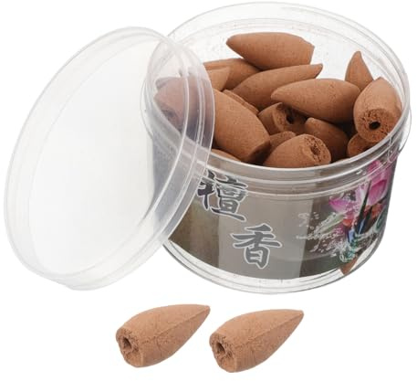 TOPBATHY Cônes de Parfum à Reflux en Bois de Santal pour Purification de L'air et Relaxation, Design Élégant, 40 Pièces pour Salon et Détente