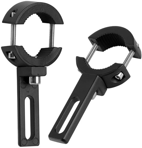 UZYXC 2 Supports Universaux Réglables pour Feux Additionnels Moto - Montage sur Tube pour Barres LED/Anti-Brouillard - Compatible ATV, 4x4 et Camions