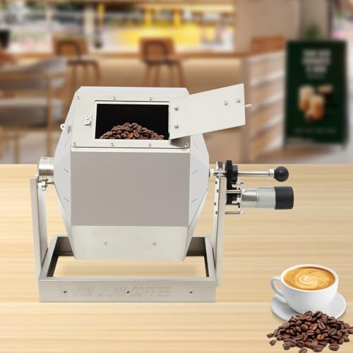 Coffee Bean Roaster, Commercial 14.5L/3.83Gal Electric Peanut Roaster Stainless Steel Coffee Bean Baking Machine Automatic Rotary Gas Burner Drum Roaster Machine for Home and Commercial Use