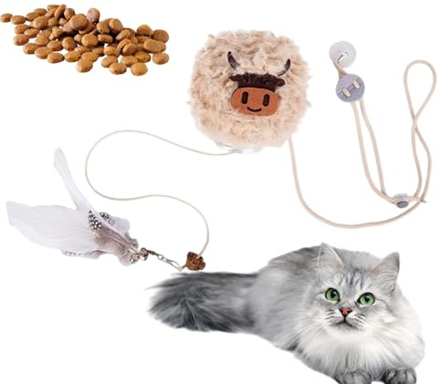 Kattgodisleksak Långsam Matning Stimuleringsgodis | Rolig Interaktiv Godisutdelande Kattleksak Interaktion med snacksautomat och rolig motionsleksak inomhus