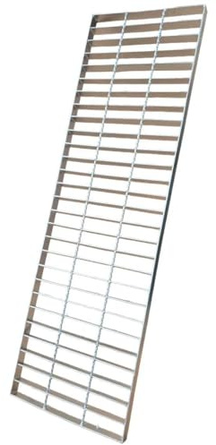 MOSINSBO Galvanized Steel Drain Grate 40x12 in, B-Class 28100 lbs Heavy-Duty Driveway Channel Cover, Outdoor Trench Drainage Grate, Silver Rectangular Metal Sewer Cover for Garage (39.4x11.8)