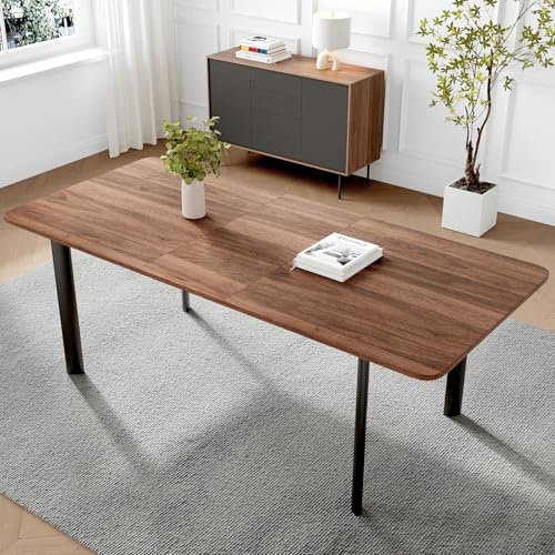 JIEXI Esstisch Mit 4-8 Stühlen Set, Essgruppe Tisch Ausziehbar, MDF-Platten Moderner, Stilvoller Esstisch Für Das Wohnzimmer 160-200cm Walnuss Tisch