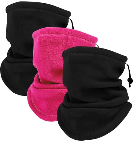 GYIOFAI 3 Pezzi Scaldacollo Pile Unisex, Scaldacollo Invernale in Pile con Coulisse Resistente al Freddo per Uomo e Donna Sport all'aria Aperta