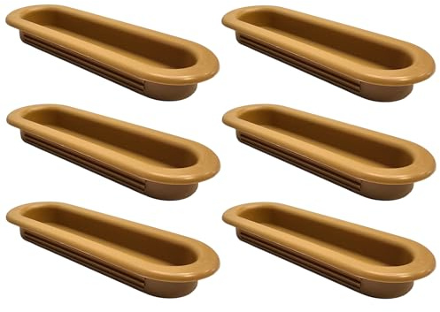 cyclingcolors 6x Tirador empotrable 31 x 88 mm plástico para armario cocina cajón y muebles del hogar, roble