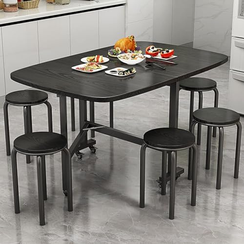 Tavolo da cucina compatto pieghevole con sedie – Salvaspazio, per uso interno ed esterno, ideale per lavoro, studio, pasti in famiglia, design versatile ed elegante