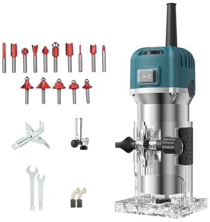 Trimmer Manuale Elettrico Compatto For Fresatrice For Legno Di Palma Da 800 W Con 6 Velocità Variabili 33000 Giri/min Taglio For La Lavorazione Del Motore Potente Per Un Taglio Preciso