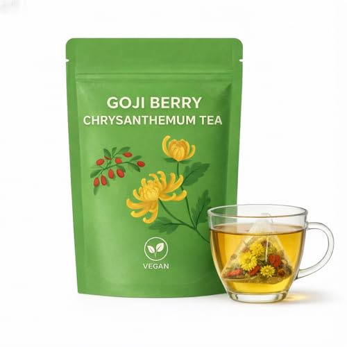 Detox Tee – Kräuterbasierter Gesundheitstee mit Goji & Chrysanthemen – Chinesische Teemischung für Leberbalance – 30 Teebeutel – 8 Natürliche Zutaten – Vegan