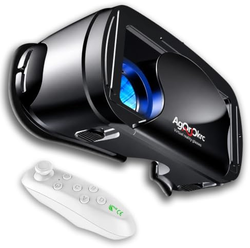 Casque VR, Casque Réalité 3D Virtuelle, Qualité d'image 2K HD & Lumière Anti-Bleue-Casque de Réalité Virtuelle pour Jeux et Films,Casque VR Compatible avec Android & iOS Phone (Noir)