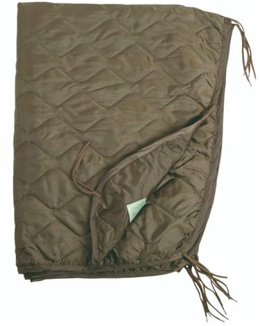 Mil-Tec Poncho Liner Steppdecke • Leichte Outdoor Decke mit Befestigungsbändern & Packsack • Vielseitige Isolierdecke für Trekking, Bushcraft & Survival • Campingdecke, Reisedecke, Picknickdecke