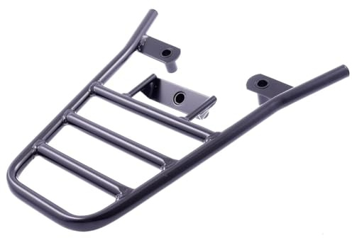 Roller-Gepäckträger schwarz lackiert kompatibel mit Peugeot V-Clic 50 4T AC | Schwarz lackierter Gepäckträger für Roller; wird ohne Befestigungsmaterial geliefert, Kompatibilität vor Montage prüfen.