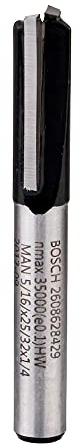Bosch 2608628429 - Punta dritta per frese verticali con 2 scanalature, in carburo di tungsteno, diametro: 8mm
