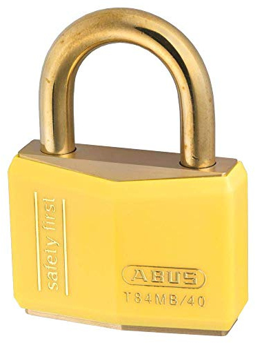 ABUS 45398 Nautic INOX Series Solid Brass Padlock with 8402 Alike Keyed - Yellow