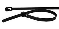 Cable-Tex 100 pack of Releasable Cable Ties Tidy 300 x 8.0mm Black