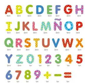 Andreu Toys 20,6 x 19 x 4,5 cm magnetisch Decor Buchstaben und Zahlen (75, Mehrfarbig)