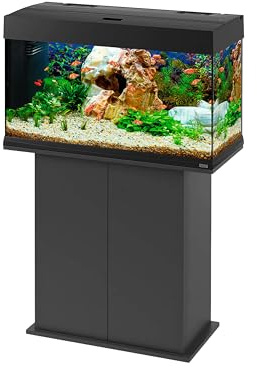 Hydor Mueble para Acuario, Resistente a la Humedad, Estructura sólida con Puertas y estantes Integrados, Patas Ajustables, 81 x 36 x 73 cm, en Madera, Negro.