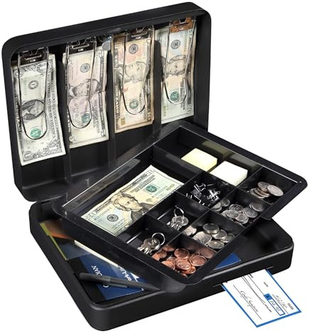 Honeywell 6113 Deluxe - Cassetta porta-denaro con chiusura a lucchetto