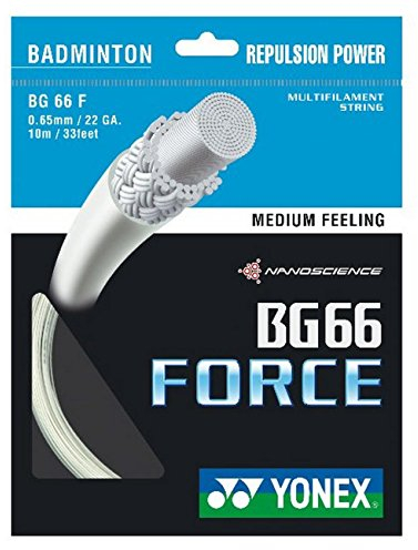 YONEX BG66 Force Badmintonsaite, WeiÃŸ, EinheitsgröÃŸe