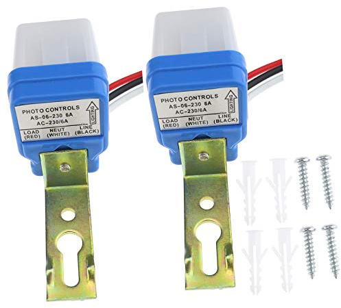Create idea 2x Photoswitch Lichtsensor Dawn Automatische Fotozelle Detektor Schalter Sensoren 230V