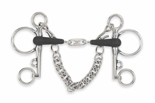 Shires Equikind Plus Pelham Peanut Link Bit 5 1/2 inch Silver Black
