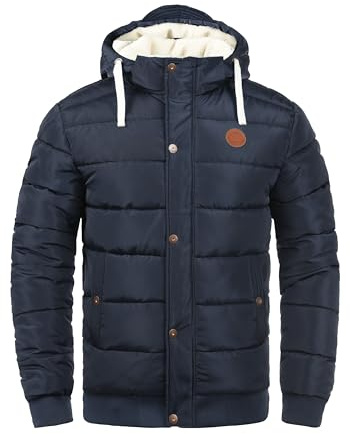 BLEND Frederico Chaquetón Chaqueta De Invierno con Forro De Peluche para Hombre con Capucha, tamaño:L, Color:Navy (70230)