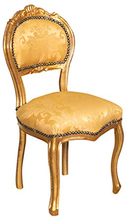 Biscottini Barock Stuhl 90x45x42 cm | Esszimmerstuhl Handwerklich | Barock Möbel für Schlaf- und Wohnzimmer