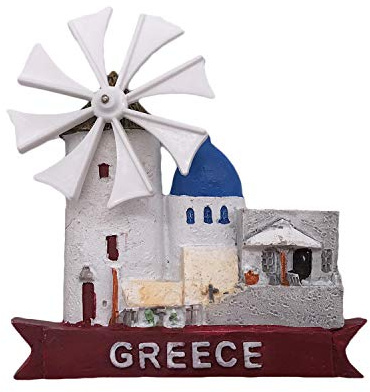 Santorini Griechenland 3D Windmühle Kühlschrankmagnet Touristische Souvenirs Harz Magnetische Aufkleber Kühlschrankmagnet Home & Kitchen Dekoration aus China