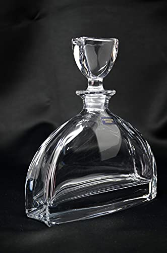 Decanter Whiskey Cognac,Crystal Glass Vodka Wine Carafe 17 oz / 500ml, Old Fashioned, Gift, Bohemia Czech Crystal Glass