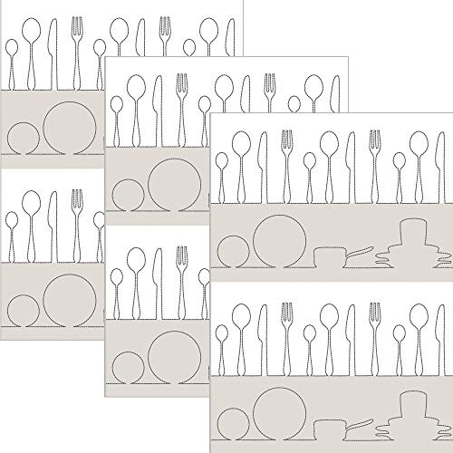 Kracht Geschirrtuch im 3er-Pack Halbleinen Besteck Größe 50x70 cm