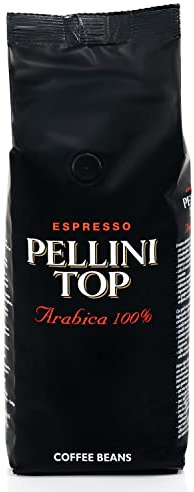 Pellini Caffè in Chicchi Top, Miscela 100% Arabica, Caffè in Grani con Aromi Profumati e Raffinati e Sentori di Liquirizia e Cacao, 500g