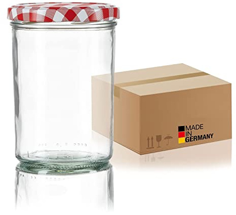 BigDean 12 Sturzgläser 435ml Einmachgläser mit Deckel Schraubgläser TO82