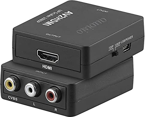 auvisio HDMI Adapter Fernseher: Adapter AV-Cinch auf HDMI, Upscale bis Full HD 1080p, 60 Bilder/Sek. (RCA auf, Video, to)